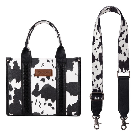 Wrangler Cow Print Concealed Carry Tote/Crossbody - Black - Picture 5 of 6